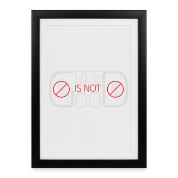 La cupidité n’est pas une bonne déclaration anticapitaliste Protestation - Affiche encadrée (27 × 37 cm) - noir - Devant