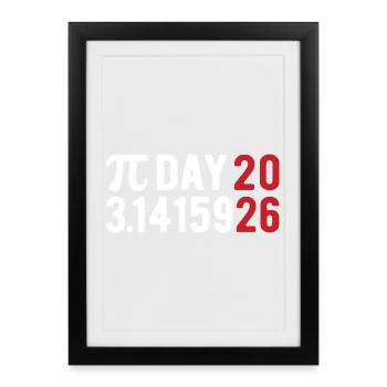 Pi Day 2026 avec le jeu des chiffres | Numéro de district 3.1415 - Affiche encadrée (27 × 37 cm) - noir - Devant