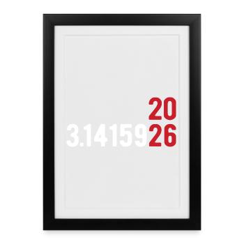 Pi Day 2026 avec le jeu des chiffres | Numéro de district 3.1415 - Affiche encadrée (27 × 37 cm) - noir - Devant