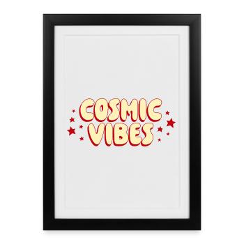 Cosmic Vibes Retro Shirt - Framed poster (27 × 37 cm) - black - Front