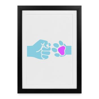 Fist Paw Check Team - Framed poster (27 × 37 cm) - black - Front