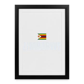 Drapeau du Zimbabwe, patriote zimbabwéen - Affiche encadrée (27 × 37 cm) - noir - Devant