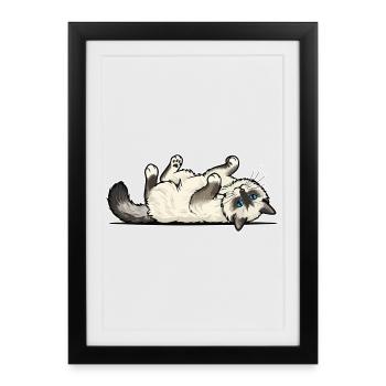 Grey Tabby Cat Marauding Hunter Portrait - Framed poster (27 × 37 cm) - black - Front