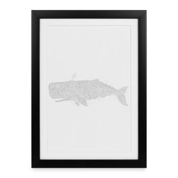 sperm whale - Framed poster (27 × 37 cm) - black - Front