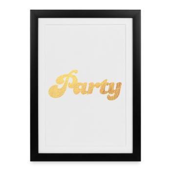 Party Gold Celebration Luxury Glamour Vintage Fun Retro - Framed poster (27 × 37 cm) - black - Front