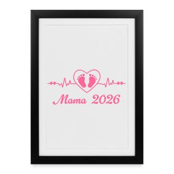 Maman enceinte 2026 - Affiche encadrée (27 × 37 cm) - noir - Devant