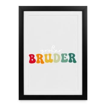 Großer Bruder - Gerahmtes Poster (27 × 37 cm) - Schwarz - Vorne