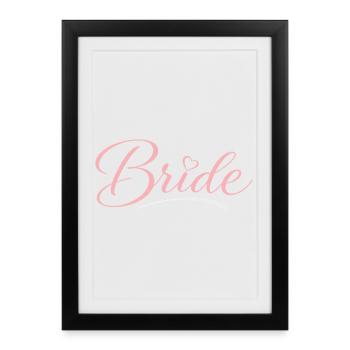 Mariée - Affiche encadrée (27 × 37 cm) - noir - Devant