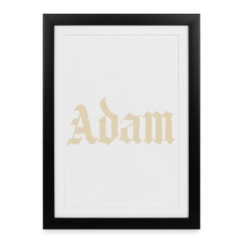 Chemise Adam Gothic Script - Affiche encadrée (27 × 37 cm) - noir - Devant
