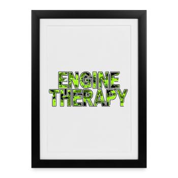 Car Tuning Motiv Engine Therapy Green - Framed poster (27 × 37 cm) - black - Front