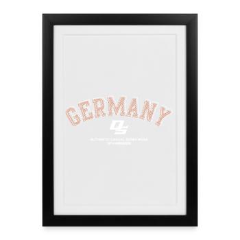 Logo de l’arc en denim allemand - Affiche encadrée (27 × 37 cm) - noir - Devant