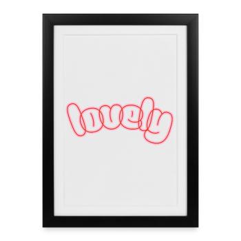 Lovely Neon Script Logo - Framed poster (27 × 37 cm) - black - Front