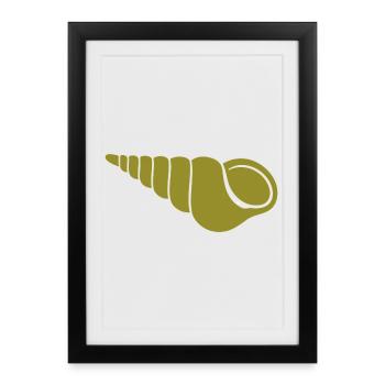 Spiral Snail Olive Motif - Framed poster (27 × 37 cm) - black - Front