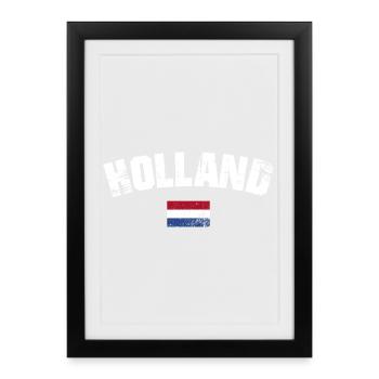 Holland Distressed Typography - Framed poster (27 × 37 cm) - black - Front