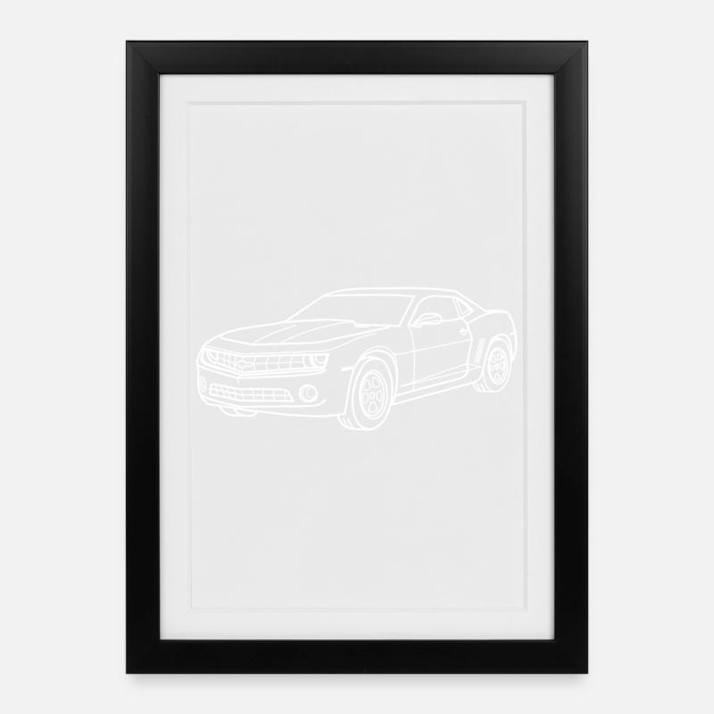 Chevy Camaro - Affiche encadrée (27 × 37 cm) - noir