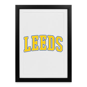 Lettrage du Leeds College - Affiche encadrée (27 × 37 cm) - noir - Devant