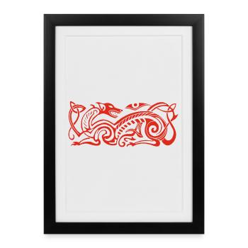Chien de chasse celte (rouge) - Affiche encadrée (27 × 37 cm) - noir - Devant