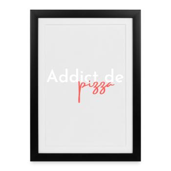 T-shirt PizzaLove Pink Script - Affiche encadrée (27 × 37 cm) - noir - Devant