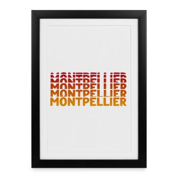 Montpellier Typography - Framed poster (27 × 37 cm) - black - Front