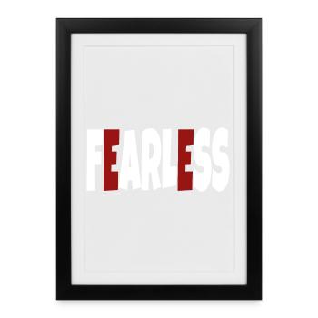 Intrépide - texte simple - Affiche encadrée (27 × 37 cm) - noir - Devant