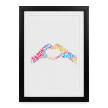 Aaron t-shirt t-shirt word cloud heart hand - Framed poster (27 × 37 cm) - black - Front
