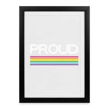 Mois de la fierté LGBT - Fier! - Affiche encadrée (27 × 37 cm) - noir - Devant