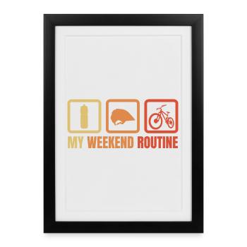 Ma routine du week-end - Affiche encadrée (27 × 37 cm) - noir - Devant
