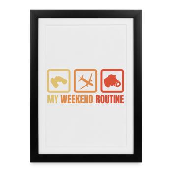 Ma routine du week-end - Affiche encadrée (27 × 37 cm) - noir - Devant