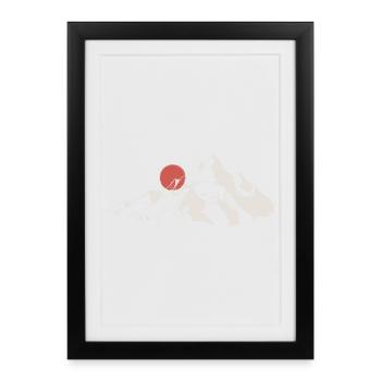 Sunrise Mountain Silhouette - Framed poster (27 × 37 cm) - black - Front