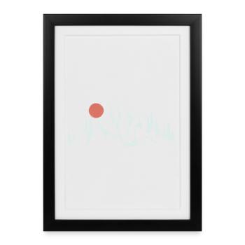 Mountain Dawn Line Art - Framed poster (27 × 37 cm) - black - Front