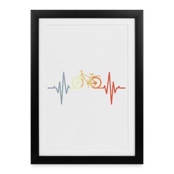 Vintage Mountain Biking Heart Palpitations - Framed poster (27 × 37 cm) - black - Front