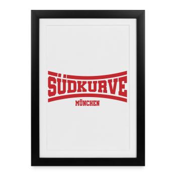 Courbe sud de Munich | Couleur changeante - Affiche encadrée (27 × 37 cm) - noir - Devant