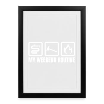 Weekend Routine Fire Brigade - Framed poster (27 × 37 cm) - black - Front