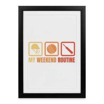 Ma routine du week-end - Affiche encadrée (27 × 37 cm) - noir - Devant