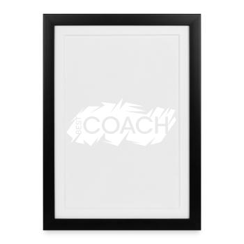Best Coach Logo Coach Team Team Club - Framed poster (27 × 37 cm) - black - Front