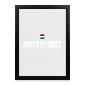 Amerfoort Netherlands Crest Tee - Framed poster (27 × 37 cm) - black - Front