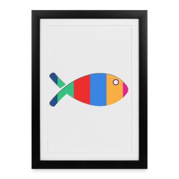 Colorful Fish - Framed poster (27 × 37 cm) - black - Front