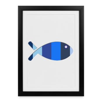 FISH - Framed poster (27 × 37 cm) - black - Front