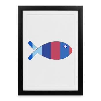 POISSON - Affiche encadrée (27 × 37 cm) - noir - Devant