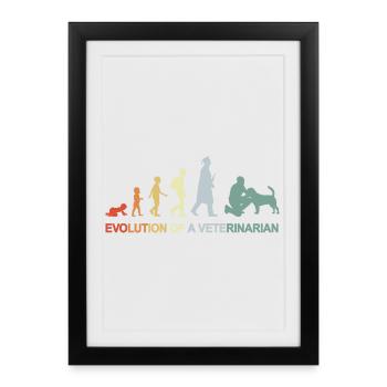 Development from child to veterinarian - Framed poster (27 × 37 cm) - black - Front