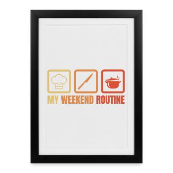 Weekend Cooking - Framed poster (27 × 37 cm) - black - Front