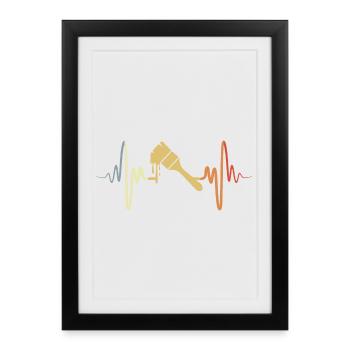 Pinceau de peintre vintage - Affiche encadrée (27 × 37 cm) - noir - Devant