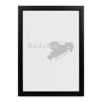 Budyšin (Bautzen) - Mein Sachsen - Heimatstadt - Gerahmtes Poster (27 × 37 cm) - Schwarz - Vorne