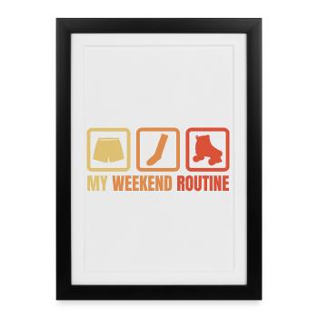 Weekend with roller skates - Framed poster (27 × 37 cm) - black - Front