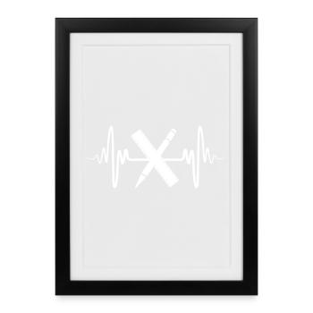 Architect heartbeat - Framed poster (27 × 37 cm) - black - Front