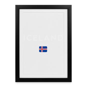 Drapeau de l’Islande, fierté islandaise - Affiche encadrée (27 × 37 cm) - noir - Devant