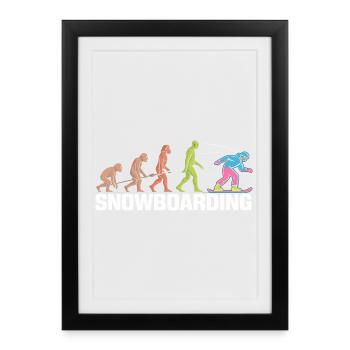 Évolution de la conception du snowboard - Affiche encadrée (27 × 37 cm) - noir - Devant