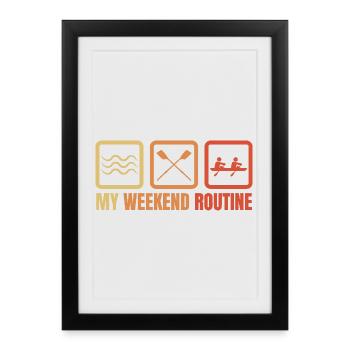 Rower Weekend Routine - Framed poster (27 × 37 cm) - black - Front