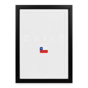 Flag of Chile, Chilean pride - Framed poster (27 × 37 cm) - black - Front