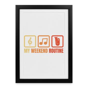 Week-end tuba - Affiche encadrée (27 × 37 cm) - noir - Devant